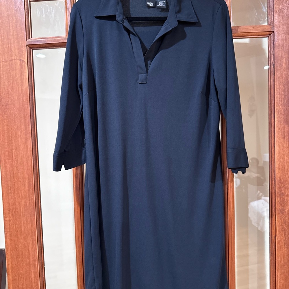 Mossino Midnight Black Polo Dress